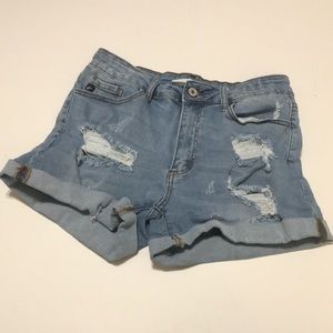 Kancan High-Rise Denim Jean Shorts